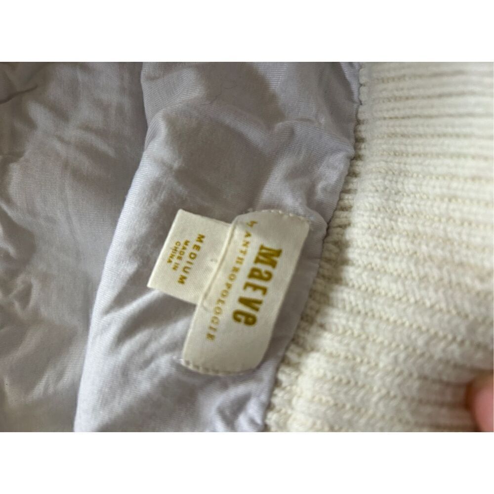 Anthropologie Maeve Cable-Knit Sweater Skirt Ivory size medium - Picture 3 of 9
